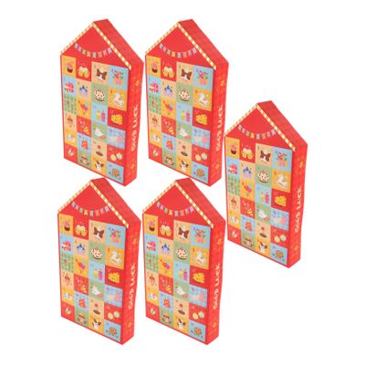 VOSAREA 5pcs Cakes Box Christmas Calendar Boxes for Countdown Party Favor Advent Countdown Paper Candy Containers Household Decor