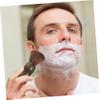 Ipetboom Male Shaving Brush Personal Care Accessory Comfortable Grip and Wooden Handle, Light Brown Bristles Facial Cleansing Tool for Men, for Trips and Business Travel view 3