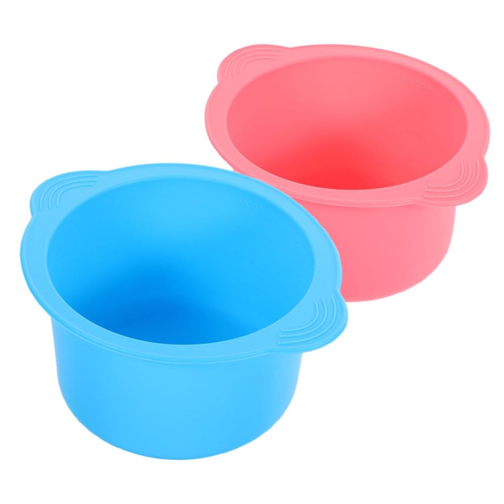 BELLIFFY 2pcs Silicone Wax Warmer Liner Bowl Beauty Mask Bowl Hair Removal Wax Pot Non Sticky Reusable Hair Warmer