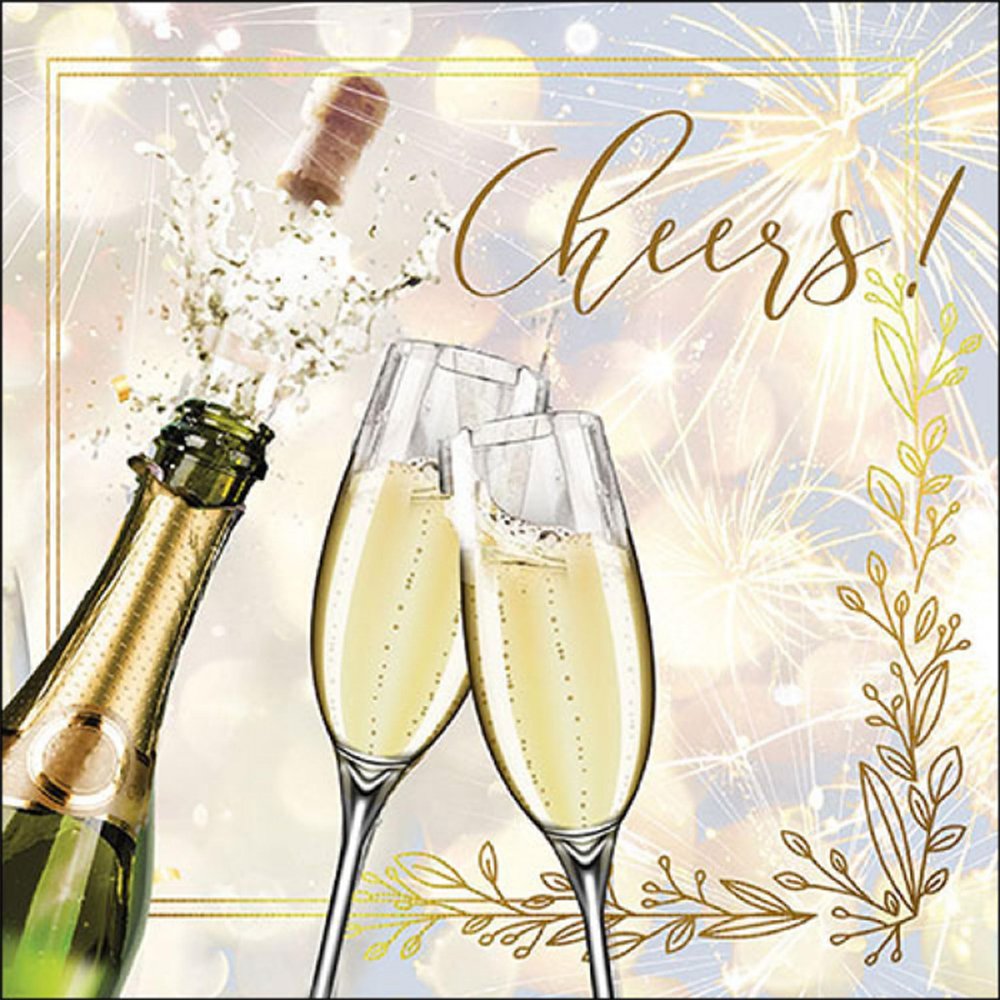 20 Napkins Birthday Cheers Celebrating Table Decoration Paper Napkins with Motif Also for Decoupage and Decoupage 33 x 33 cm