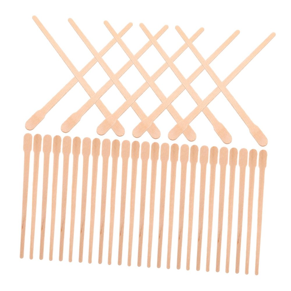 CANIGHT 300pcs Nose Wax Applicator Sticks Gentle Wooden Hair Removal Spatulas for Eyebrows Lips and Facial Areas Convenient Bagged Storage for Easy Use and Transport