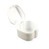 SECFOU Denture Bath Box Case Strainer White, Dental False Teeth Storage Container, Orthodontic Denture Retainer Cleaning Box for Home Use view 1