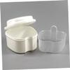 SECFOU Denture Bath Box Case Strainer White, Dental False Teeth Storage Container, Orthodontic Denture Retainer Cleaning Box for Home Use view 3