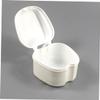 SECFOU Denture Bath Box Case Strainer White, Dental False Teeth Storage Container, Orthodontic Denture Retainer Cleaning Box for Home Use view 4