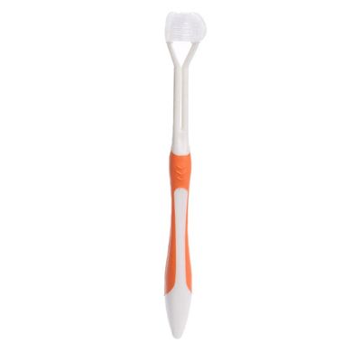 1Pcs Three-Sided Toothbrush Autism Sensory Toothbrush Bristle Travel Toothbrush for Complete Teeth Gum Care Pretty Good Angle Clean Each Tooth, Soft and Gentle, Orange