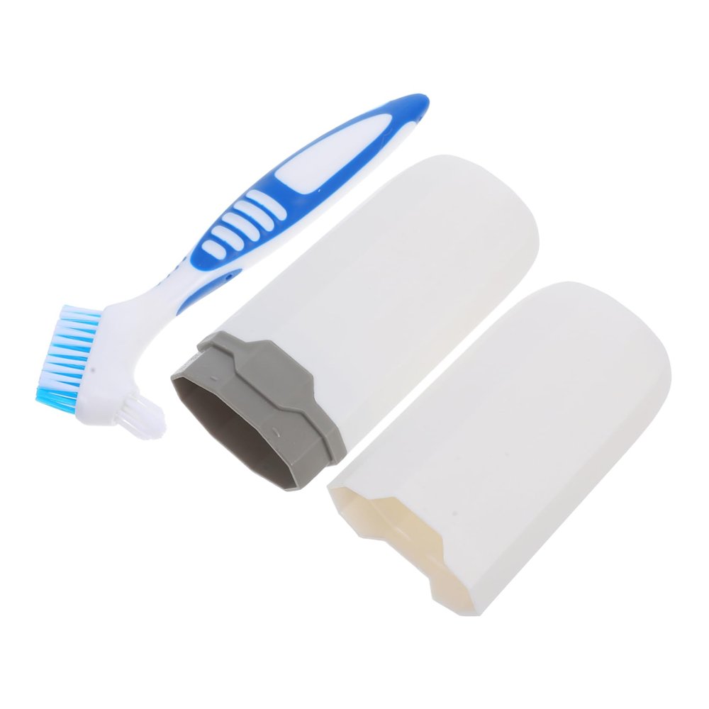 FRCOLOR Denture Toothbrush Holder Travel Case Portable Toothbrush Storage Box for Travel and Oral Care