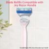 8 Pack Women's Razor Refill Compatible with Joy Razors, Blue view 2