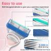 8 Pack Women's Razor Refill Compatible with Joy Razors, Blue view 3
