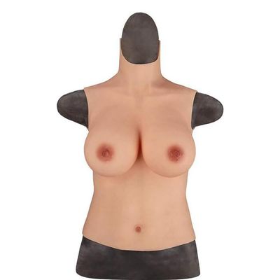 KRLZKID Lifelike Silicone Breast for Mastectomy Cosplay Crossdresser Transgender Half Body Breastplate,Color 1-E cup