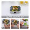 Extra Large Burger Pill Box for Pocket Square Pill Box 2 Compartment Decorative Portable Travel Pill Holder Tablet Vitamin Organizer Mini Pill Case view 4