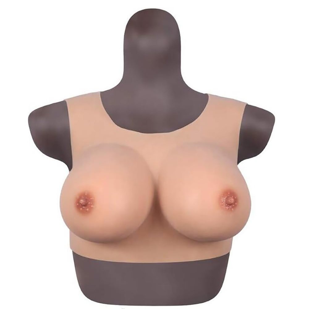 KRLZKID Silicone Breastplate Forms Lifelike Silk Cotton Filler Artificial Boobs for Mastectomy Crossdresser Costume,Color 1-C cup