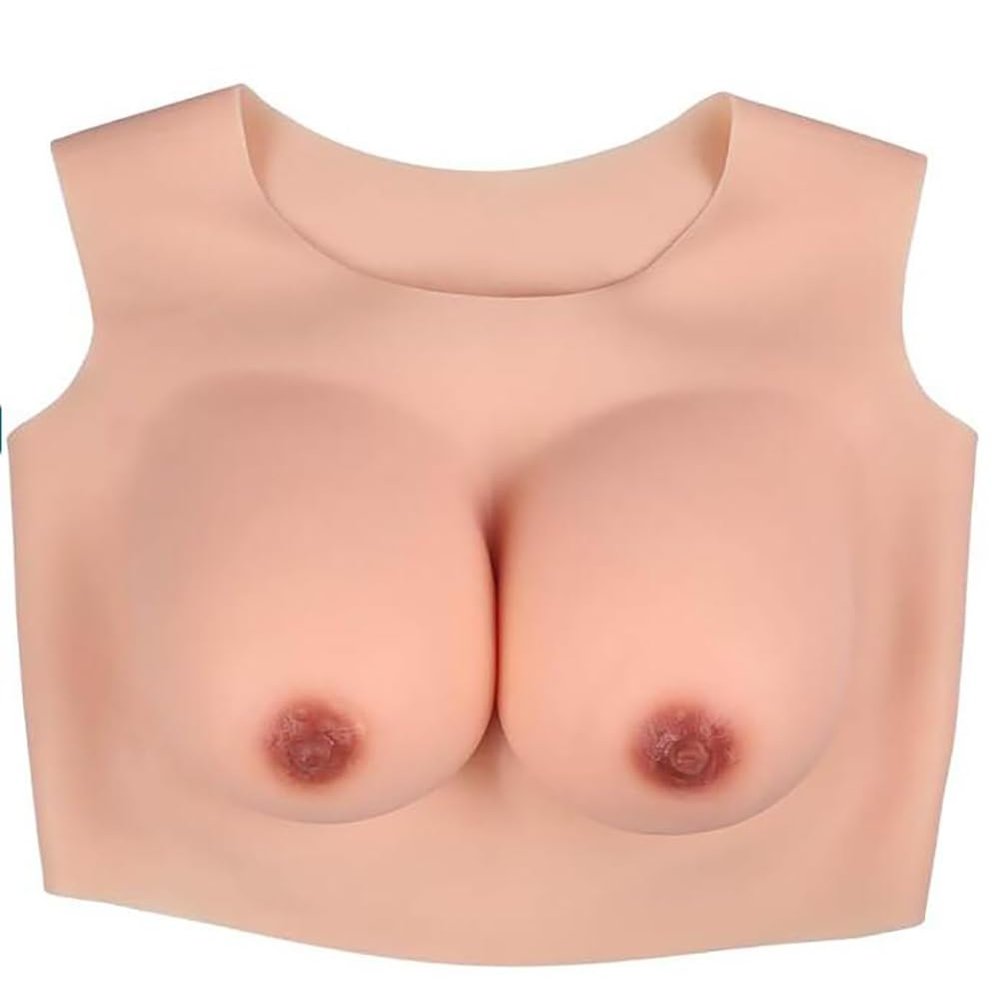 KRLZKID Silicone Breast Lifelike False Boob for Mastectomy Cosplay Crossdresser Transgender Artificial Breastplate,Color 2-E cup