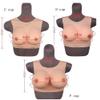 KRLZKID Silicone Breast Lifelike False Boob for Mastectomy Cosplay Crossdresser Transgender Artificial Breastplate,Color 2-E cup view 3