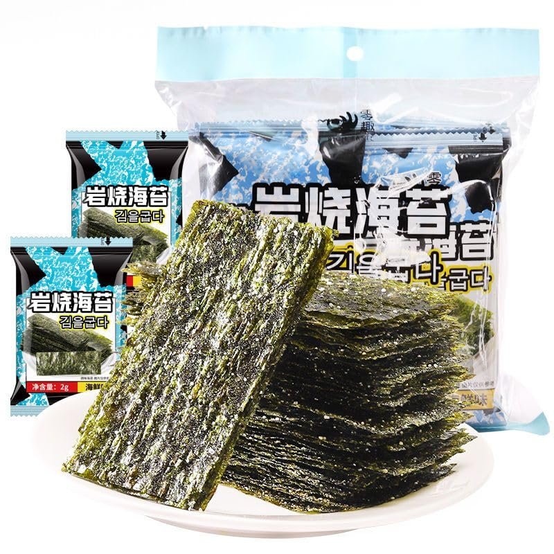 Crispy seaweed slices, freeze-dried seaweed, crispy vegetable slices, rice mixed seaweed, healthy and nutritious seaweed crisps, leisure snacks, side dishes, vegan (Fresh flavor,1 pack)
