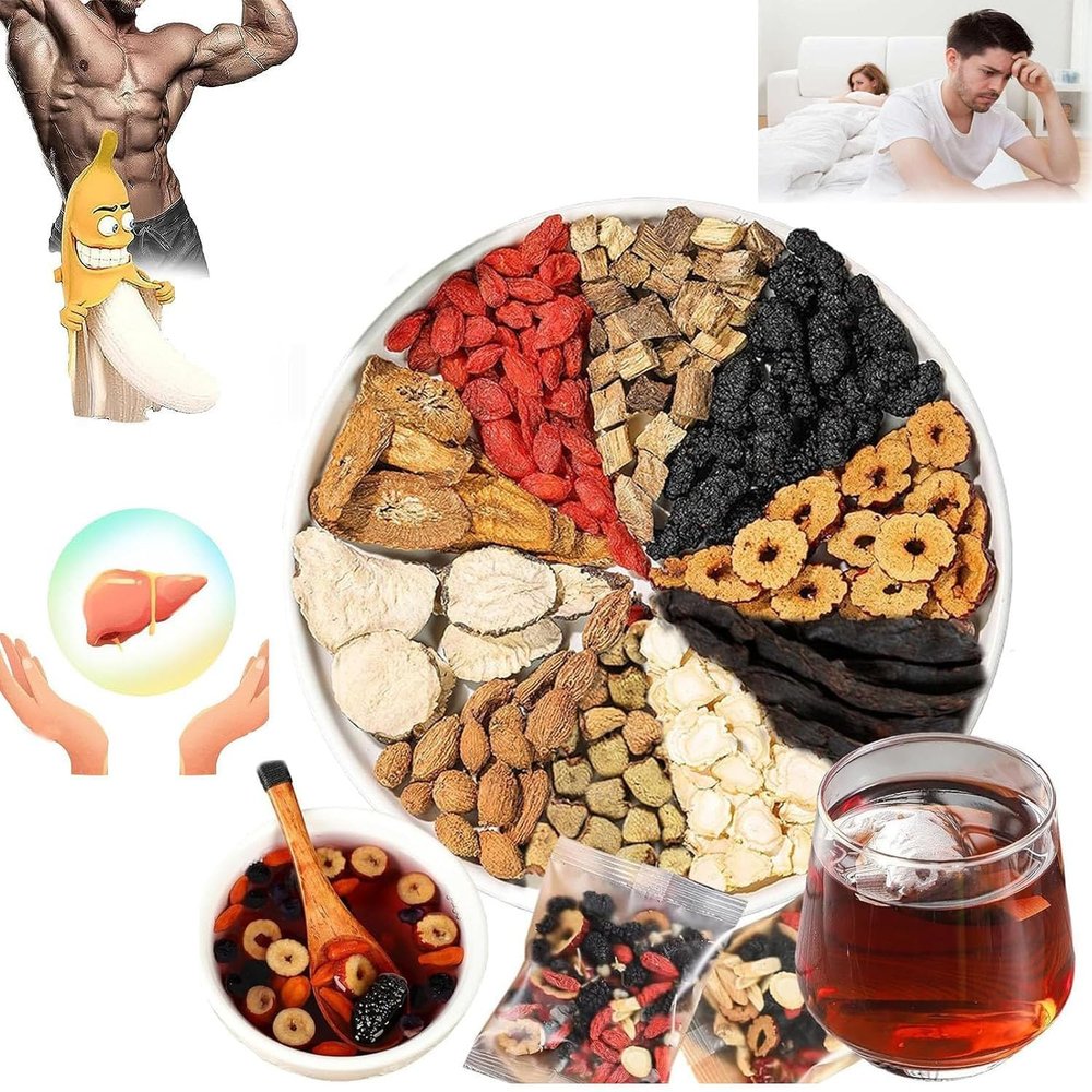 Derivemid Kidney Tea Formula Ginseng Six Treasure Tea, Organic Kidney Cleanse Herbal Tea, Kidney Detox Tea, Healthy Kidney Cleansing Tea, Chinese Herbal Tea Bag for Men& Women Kidney Care (1)