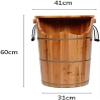 Wooden Barrel Foot Spa Household Gift Wood Bucket Foot Spa Tub for Soaking Feet Massager Foot Tub Wood Foot Basin Tub Bucket Durable Foot Basin with Lid Independence for Foot Bath Massage Spa view 2