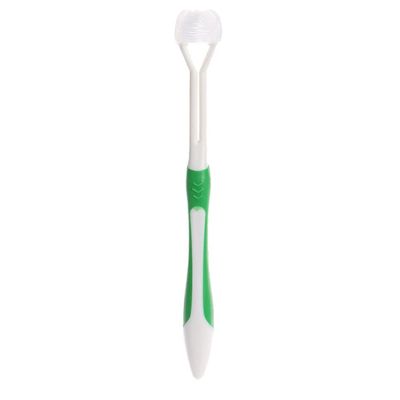 1Pcs Three-Sided Toothbrush Autism Sensory Toothbrush Bristle Travel Toothbrush for Complete Teeth Gum Care Pretty Good Angle Clean Each Tooth, Soft and Gentle Green