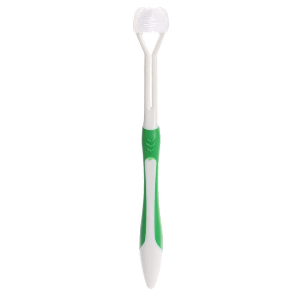 1Pcs Three-Sided Toothbrush Autism Sensory Toothbrush Bristle Travel Toothbrush for Complete Teeth Gum Care Pretty Good Angle Clean Each Tooth, Soft and Gentle Green