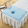 HKYBCF Massage Bed Cover Pure Cotton SPA Half Massage Table Sheet Beauty Bed Face Hole Towel 50 * 70cm Anti-Oil Bed Pillow Towel Cover For Massage Salon(Sky Blue) view 1