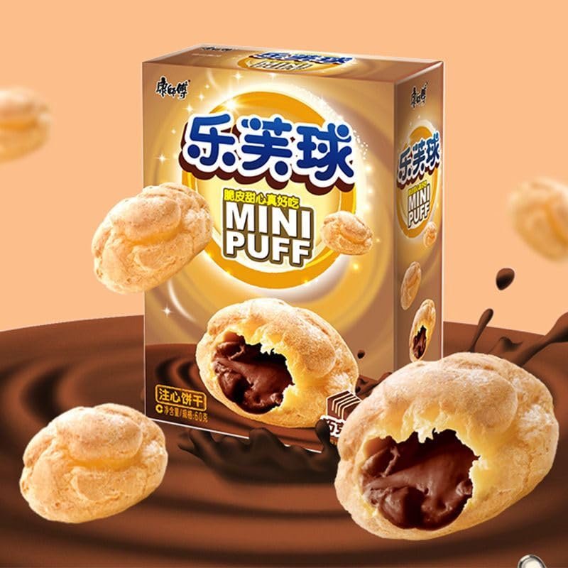 Chocolate Strawberry Cream Puffs,Desserts,Pastries,Dim Sum,Fruit Loaves,Healthy Breakfast Bread,Fruit Snacks,Instant Meal replacements,Snack Foods,Delicious Snack Gifts (Chocolate taste,6 boxes)