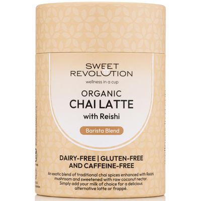 Sweet Revolution Organic Chai Latte with Reishi Barista Blend (3 x 100g) tub. Caffeine Free, Gluten Free, Dairy Free, Refined Sugar-Free.