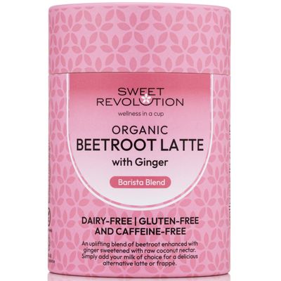 Sweet Revolution Organic Beetroot Latte with Ginger Barista Blend (2 x 100g) tub. Gluten Free, Dairy Free, Refined Sugar-Free.