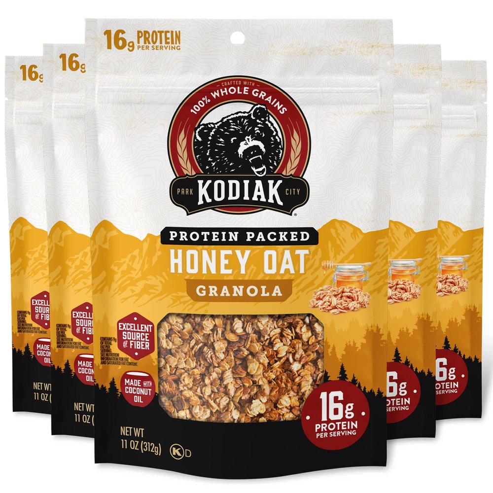 Kodiak Cakes Muesli, Honey Oats, Protein Rich, 100% Whole Grain (5 Bags)