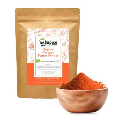 ORGANIC Cayenne Pepper Powder Premium Quality Certified by Soil Association By Ash Spice Company 50g-1900g (1900g)
