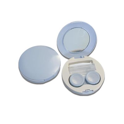 Desuibao 2 Pack Travel Contact Lens Case Kit Leak Proof, Cute Eye Contact Case with Mirror Tweezers Remover Tool Solution Bottle, Portable Daily Contact Lens Holder Storage Box for Outdoor (Blue)