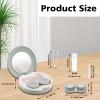 Desuibao 2 Pack Travel Contact Lens Case Kit Leak Proof, Cute Eye Contact Case with Mirror Tweezers Remover Tool Solution Bottle, Portable Daily Contact Lens Holder Storage Box for Outdoor (Blue) view 2