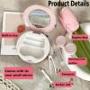 Desuibao 2 Pack Travel Contact Lens Case Kit Leak Proof, Cute Eye Contact Case with Mirror Tweezers Remover Tool Solution Bottle, Portable Daily Contact Lens Holder Storage Box for Outdoor (Blue) view 3