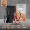 Ontaki 5" Beard & Mustache Scissor with Combs for Men - True Red view 3