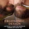 ONTAKI 5" Beard Moustache Scissors Professional German Steel 2 Comb Carrying Pouch Mustache Trimming - Hand Forged Bevel Edge Precision Men Facial Hair Grooming Kit All Body Hair (Golden Brass) view 4