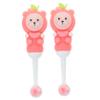 Baluue Soft Toddler Toothbrush 2pcs for Kids Age 0-9, Pink Round Head Manual Childrens Toothbrush with Soft Bristles, Cute Bear Shape for Baby Oral Care and Teeth Cleaning view 1