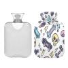 Lyeorm Cute Skateboards Hot Water Bottle with Soft Cover Large Hot Water Bag for Neck and Shoulder Pain Relief, Hot and Cold Compress, Hand Feet Warmer (2 Liter) view 2