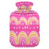 Lyeorm Rainbow Hearts Hot Water Bottle with Soft Cover Large Hot Water Bag for Neck and Shoulder Pain Relief, Hot and Cold Compress, Hand Feet Warmer (2 Liter) view 1