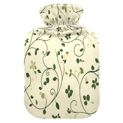 Lyeorm Small Flowers Hot Water Bottle with Soft Cover Large Hot Water Bag for Neck and Shoulder Pain Relief, Hot and Cold Compress, Hand Feet Warmer (2 Liter)