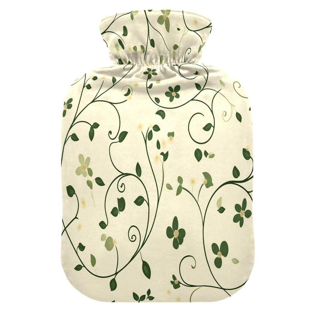 Lyeorm Small Flowers Hot Water Bottle with Soft Cover Large Hot Water Bag for Neck and Shoulder Pain Relief, Hot and Cold Compress, Hand Feet Warmer (2 Liter)