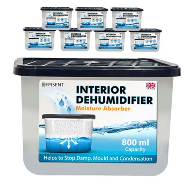 EPISENT 800ml Moisture Absorber Dehumidifiers, 8 Pack