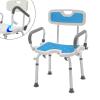 SAILUN Shower Stool with Removable Armrests and Backrest, Height Adjustable Bathroom Stool with Non-Slip Feet, up to 150 kg, Shower Stool for Seniors view 1