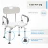 SAILUN Shower Stool with Removable Armrests and Backrest, Height Adjustable Bathroom Stool with Non-Slip Feet, up to 150 kg, Shower Stool for Seniors view 4