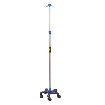 WTLONBF IV Pole Medical Portable IV Stand Pole with 4 Hook & 5 Caster, IV Bag Stand Adjustable Height Pole(Size:with Wheels)