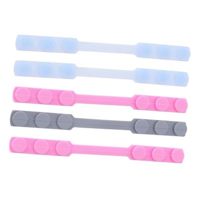 Baluue 5pcs Reusable Silicone Mask Ear Hooks Adjustable Mask Extension Buckles Anti-Pain Ear Saver Accessories for Comfortable Wearing Random Color