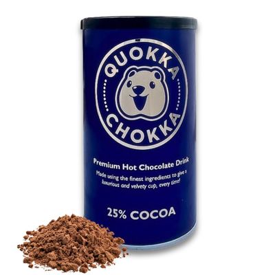 Quokka Chokka Hot Chocolate Powder - 300g - 25% Premium Cocoa
