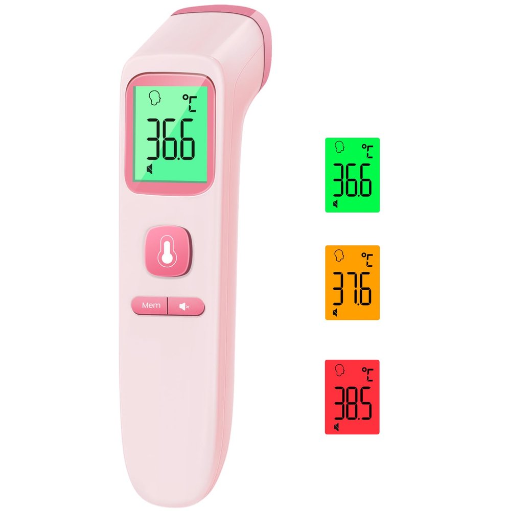 No-Touch Forehead Thermometer for Adults, Infrared Digital Thermometer for Kids, Accurate Reading with LCD Display, Mute Mode, Memory Recall