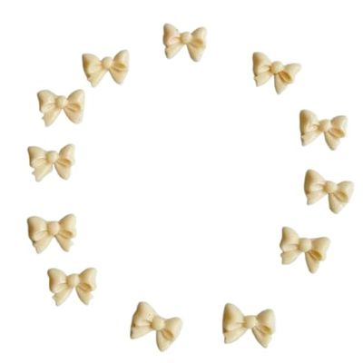 24 Beautiful Edible Sugar Bows. Handmade Birthday, Wedding. Anniversary, Bridal, Baby Shower, Mother's Day, Valentine, Christmas Cake/Cupcake Toppers/Decorations (Cream)