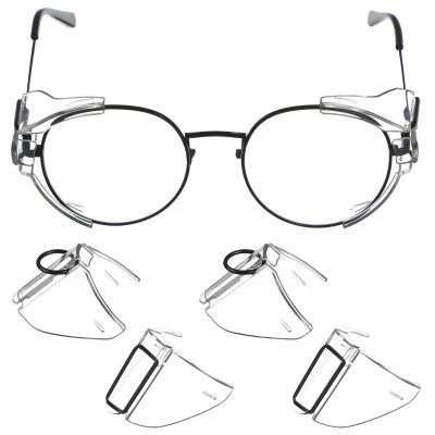 2pairs Protective Side Shields for Eyeglasses Pc Safety Glasses Covers Lightweight Eye Protection Flaps for Sunglasses and Spectacles