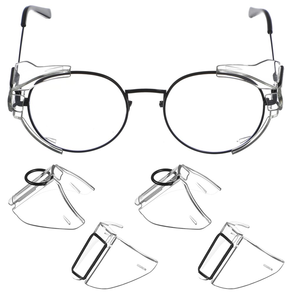 2pairs Protective Side Shields for Eyeglasses Pc Safety Glasses Covers Lightweight Eye Protection Flaps for Sunglasses and Spectacles