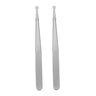 Baluue 2pcs Static Tweezers Tip Precision Long Tweezers Stainless Steel for Lab Crafting