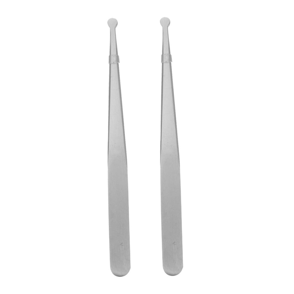 Baluue 2pcs Static Tweezers Tip Precision Long Tweezers Stainless Steel for Lab Crafting